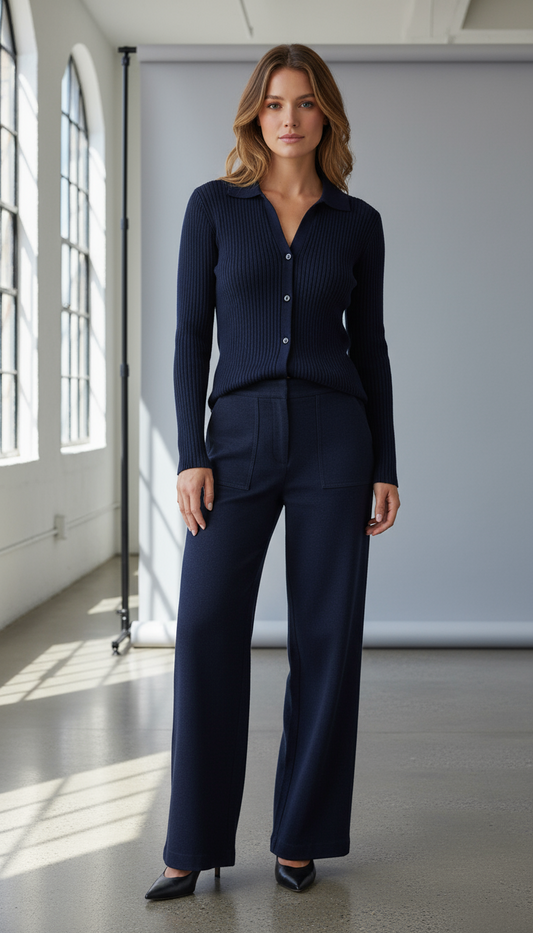 The Midnight Ribbed Textured Cardigan