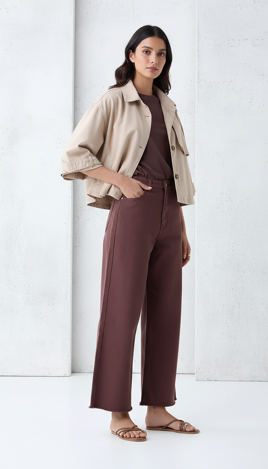 Lovely Beige Denim Jacket