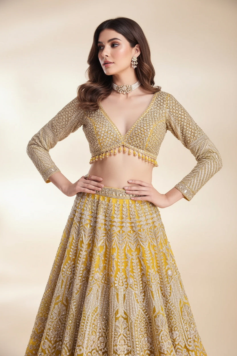 Golden Radiance Bridal Lehenga