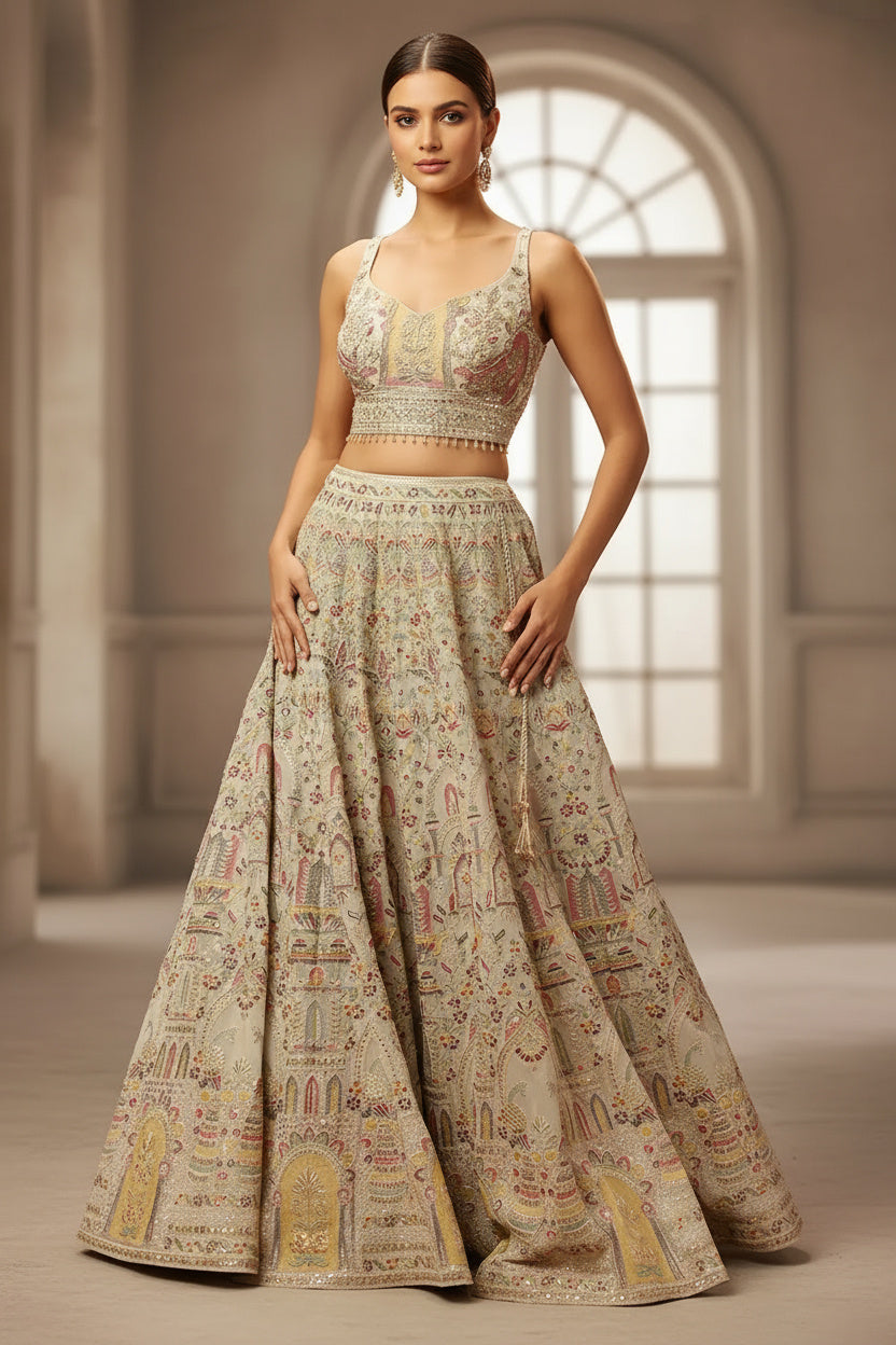 The Ethereal Grey Lehenga