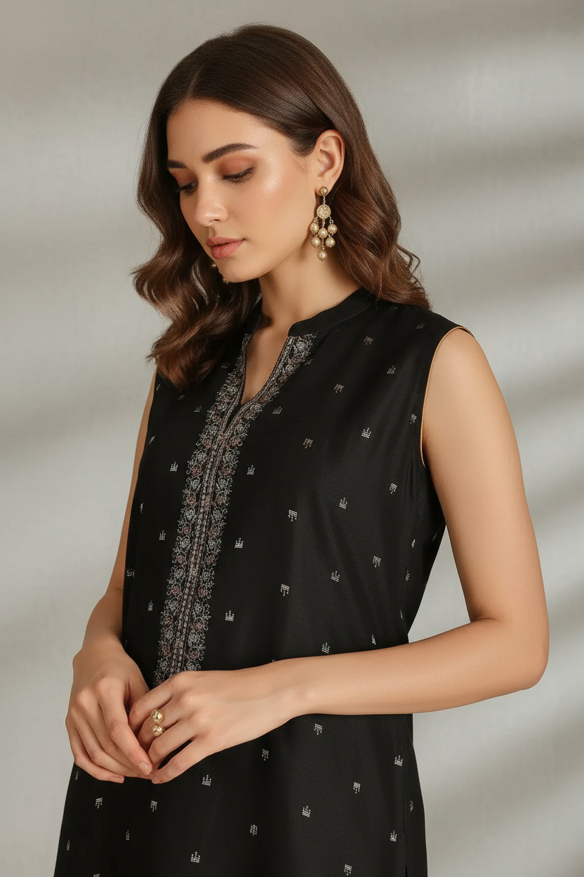 Chic Black Zari Kurta