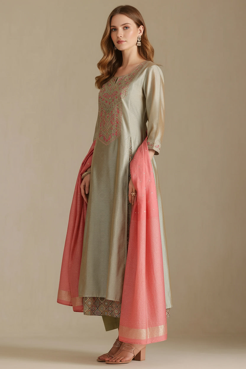 Ready-to-Wear Zari Chanderi Suit