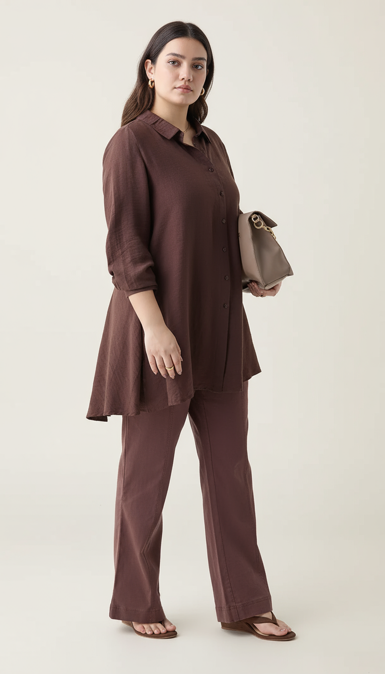 Chic Dark Brown Shirt