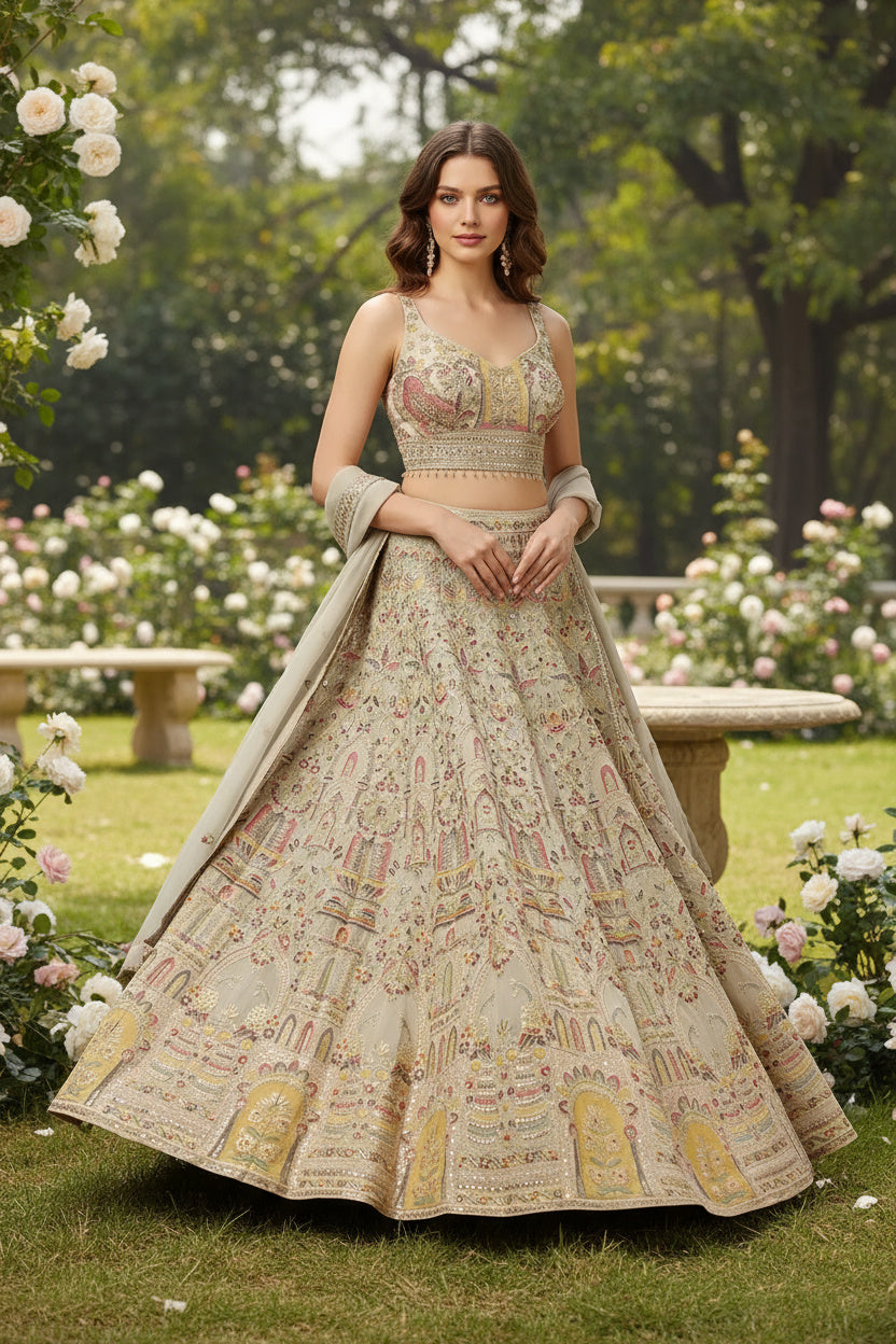 The Ethereal Grey Lehenga