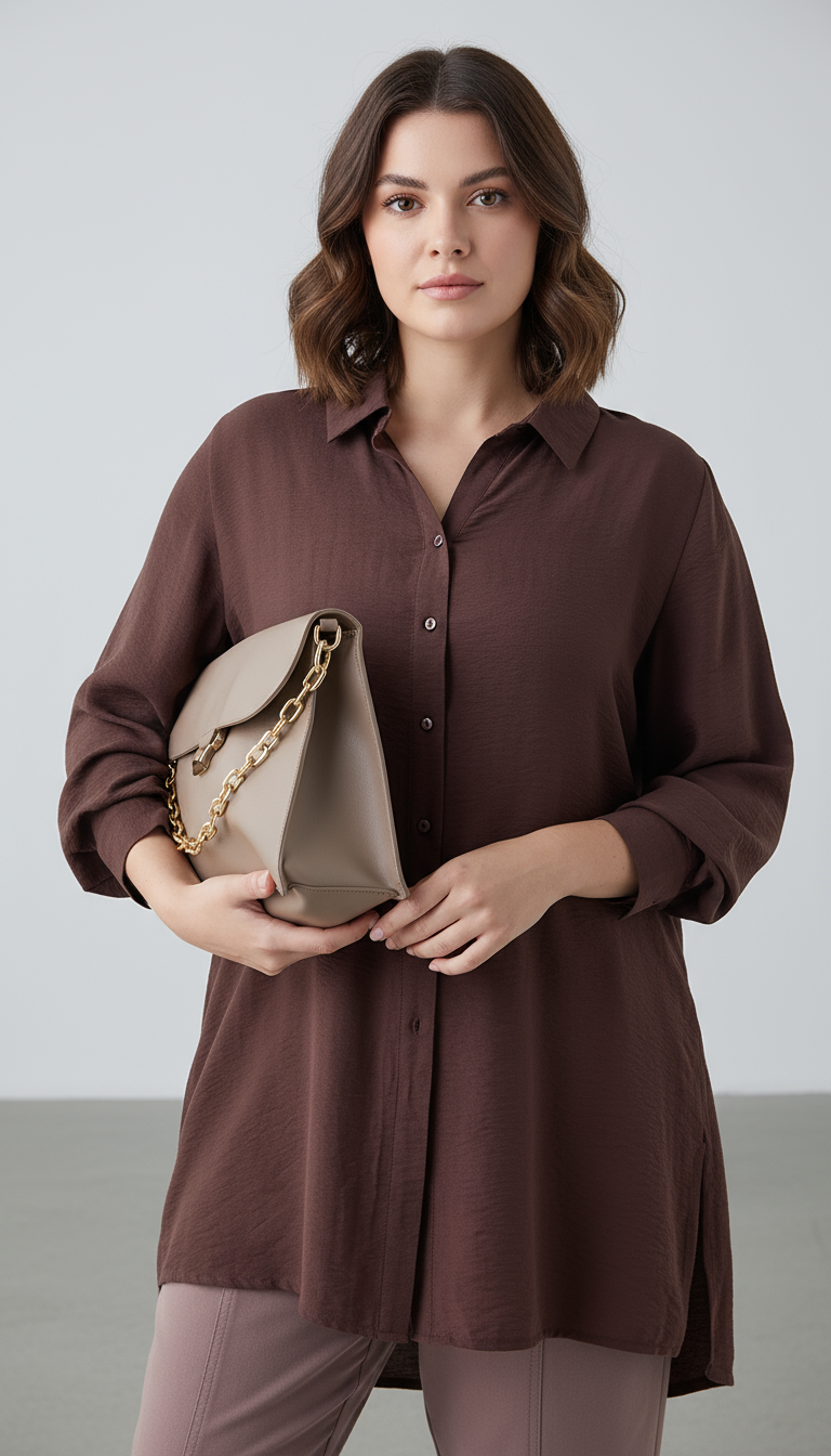 Chic Dark Brown Shirt