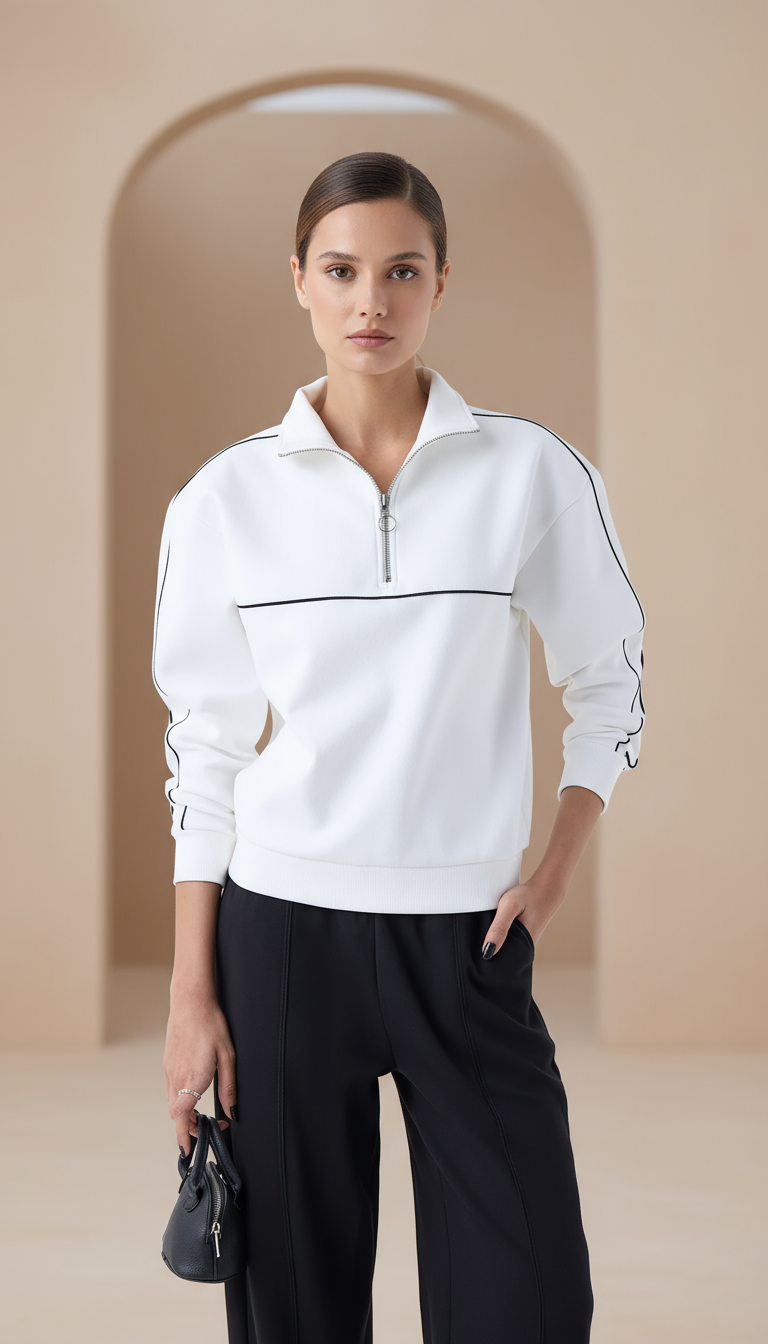 The Alpine White Cotton Blend Sweatshirt