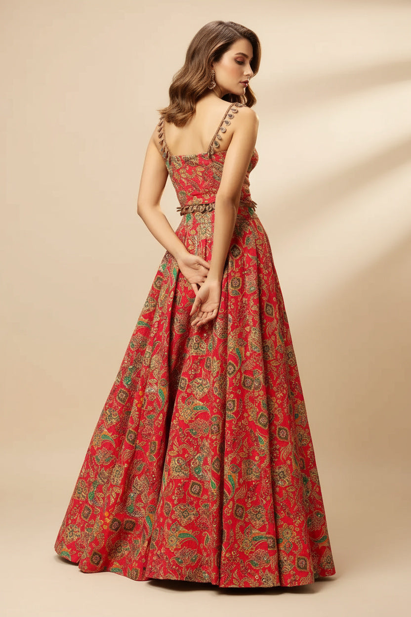 The Bright Pink Lehenga with a Pop of Green