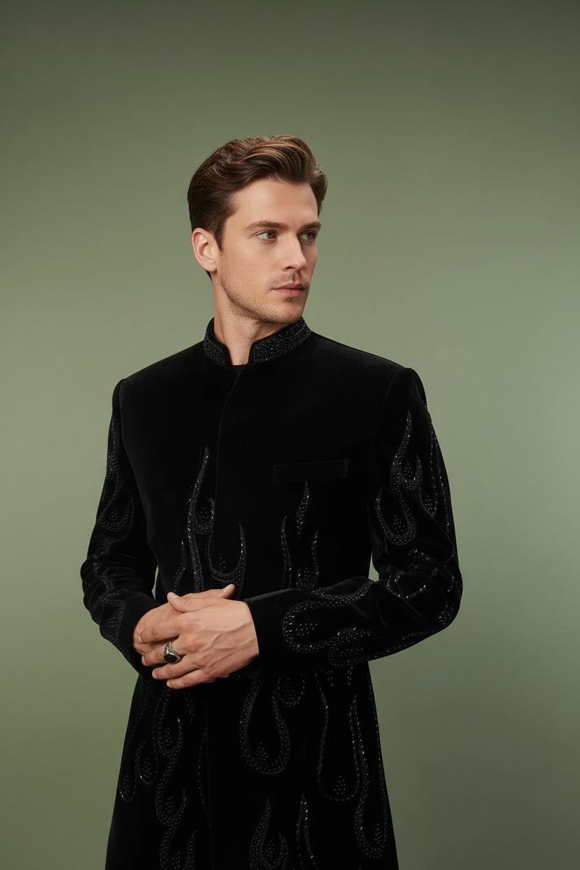 Velvet Fire Embroidered Cocktail Set