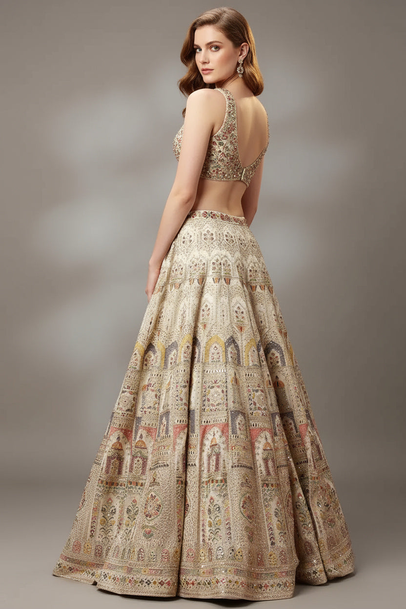The Ivory Dream Lehenga with a Pop of Color