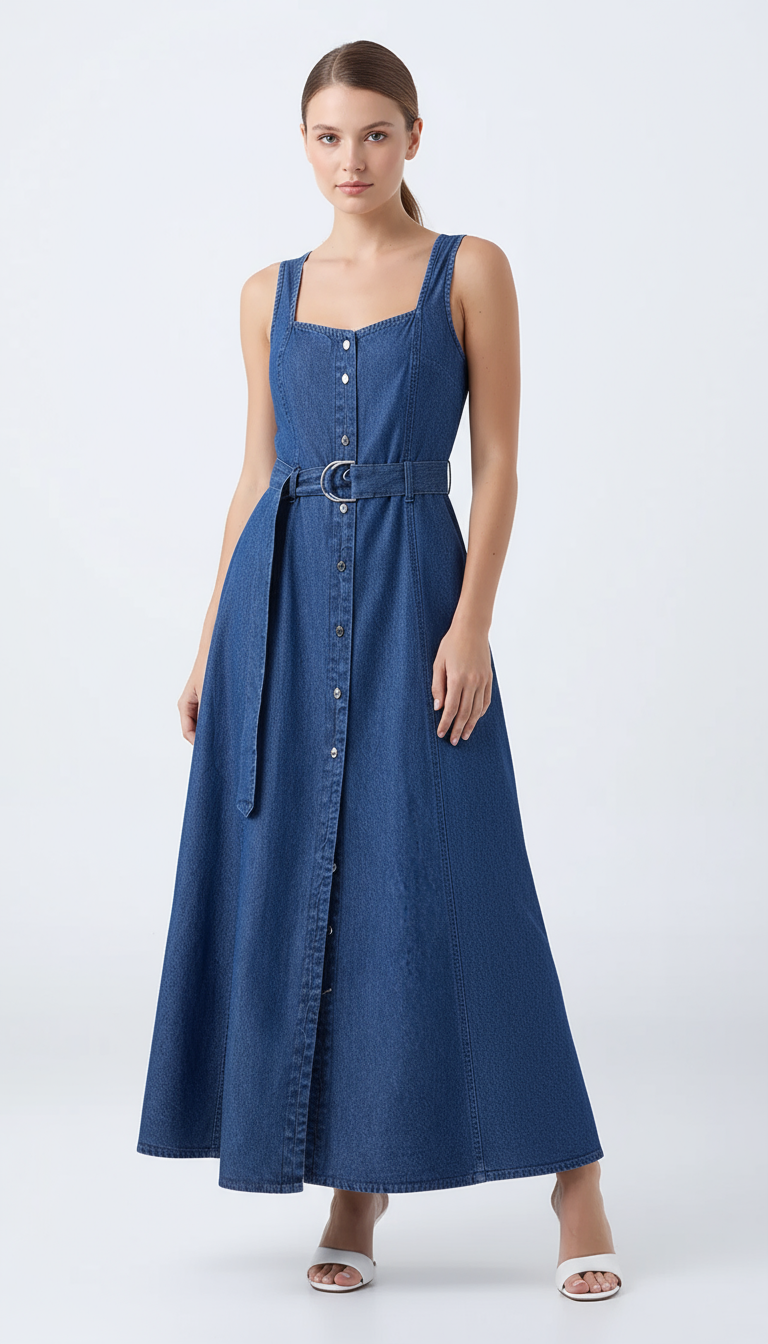 The Core Indigo Dress with Belt