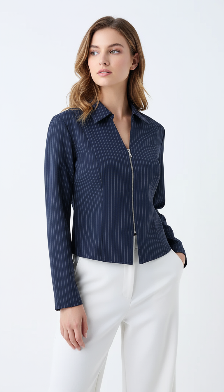 The Core Navy Pinstriped Shirt