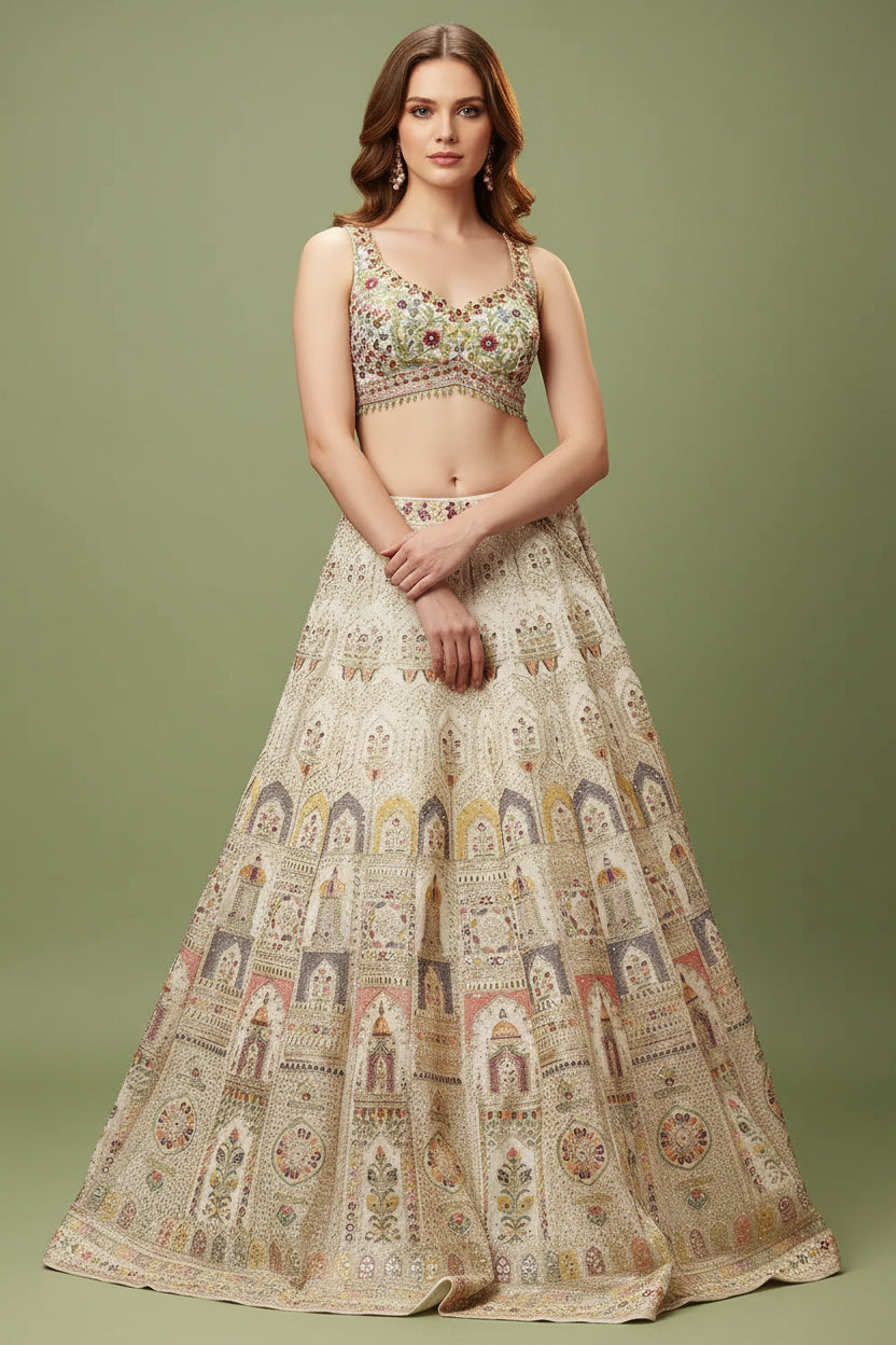 The Ivory Dream Lehenga with a Pop of Color