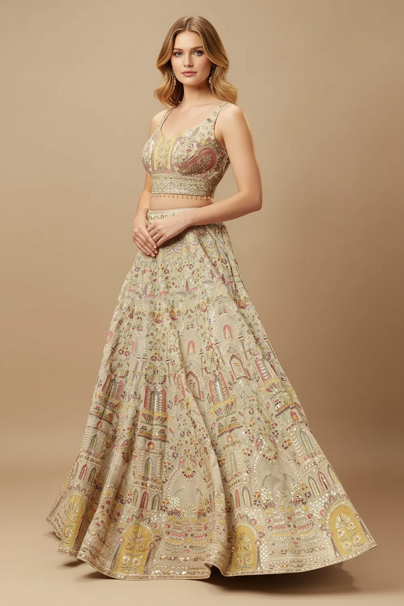 The Ethereal Grey Lehenga