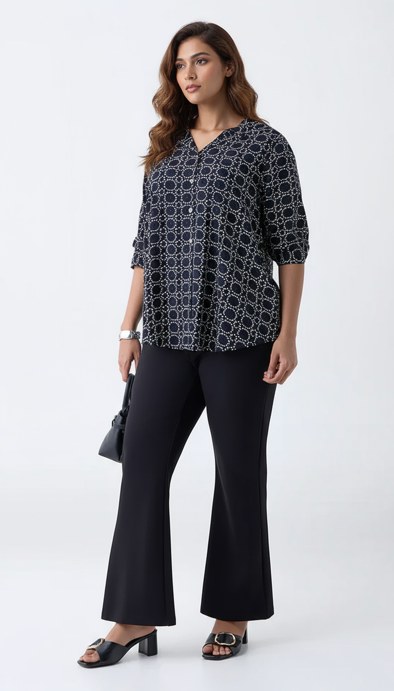 Chic Navy Print Shirt