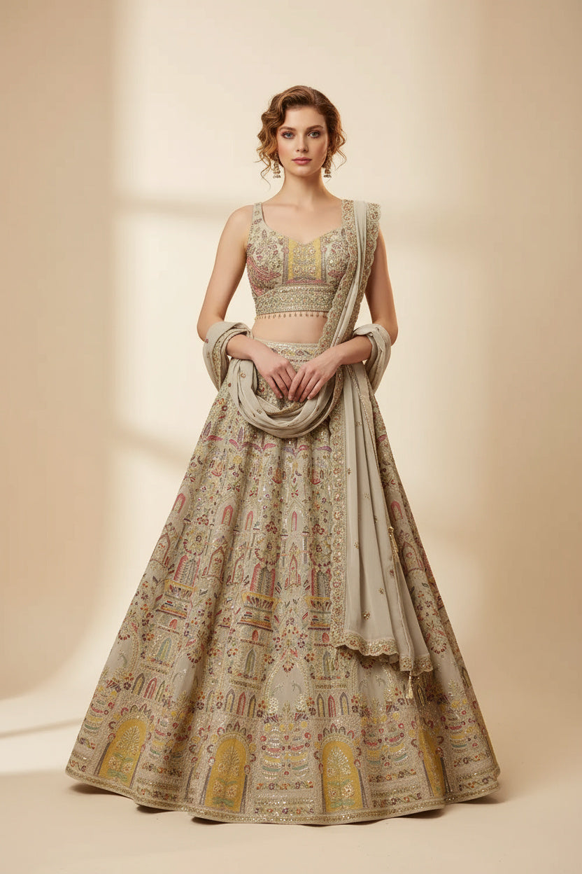 The Ethereal Grey Lehenga