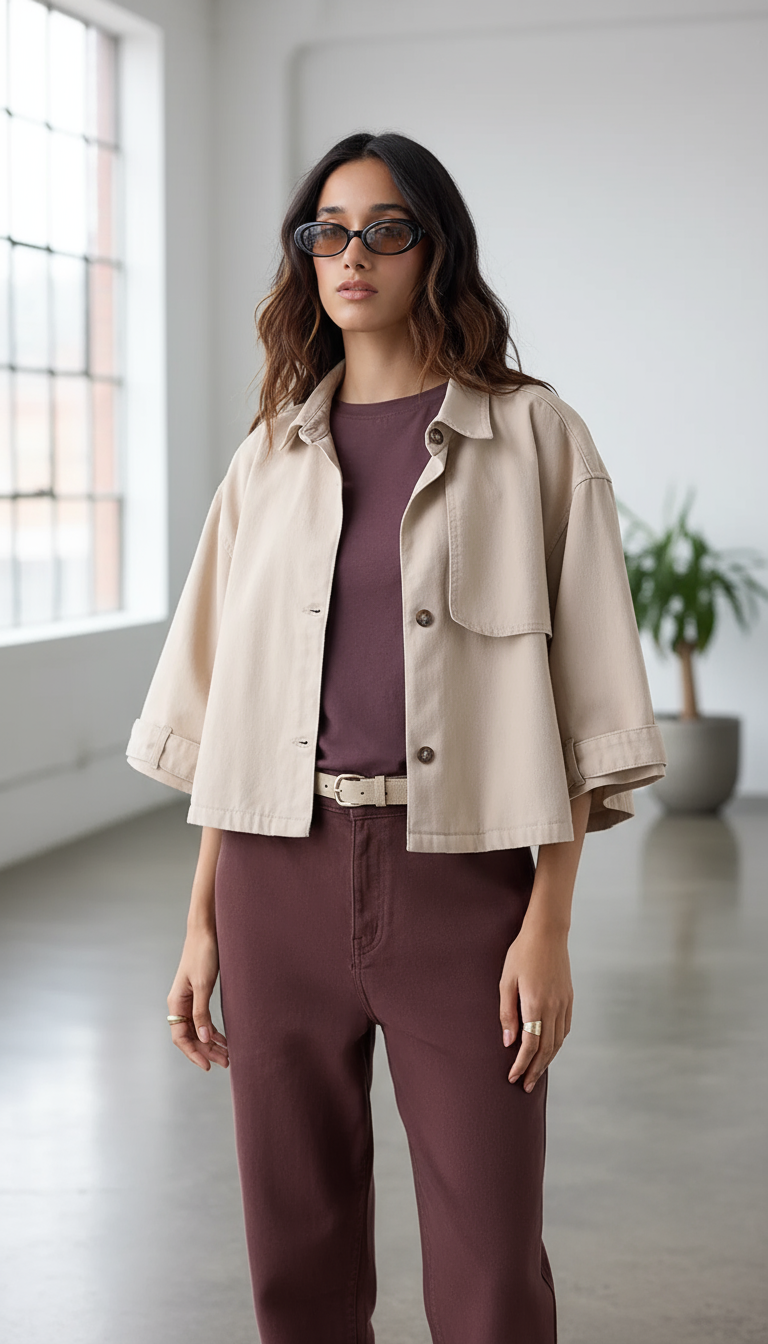 Lovely Beige Denim Jacket