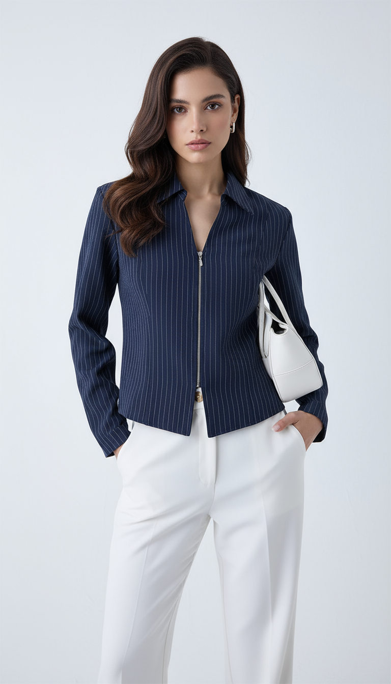 The Core Navy Pinstriped Shirt